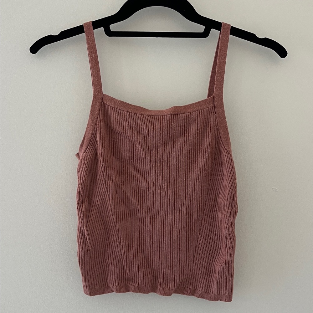 Abercrombie & Fitch Dusty Rose Ribbed Top